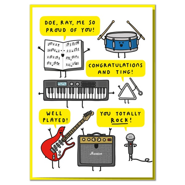 Doe Ray Me So Proud Of You! Funny Music Exam Congratulations Card