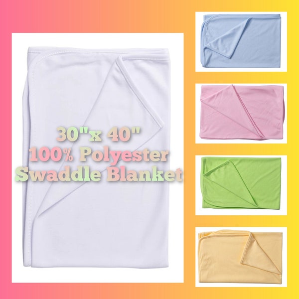 Couverture pour bébé par sublimation (30 x 40 pouces, 100 % polyester) plusieurs couleurs !