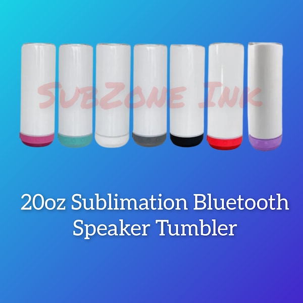 20oz. Bluetooth Sublimation Speaker Tumbler w/ Metal Straws (Multiple Colors Available)