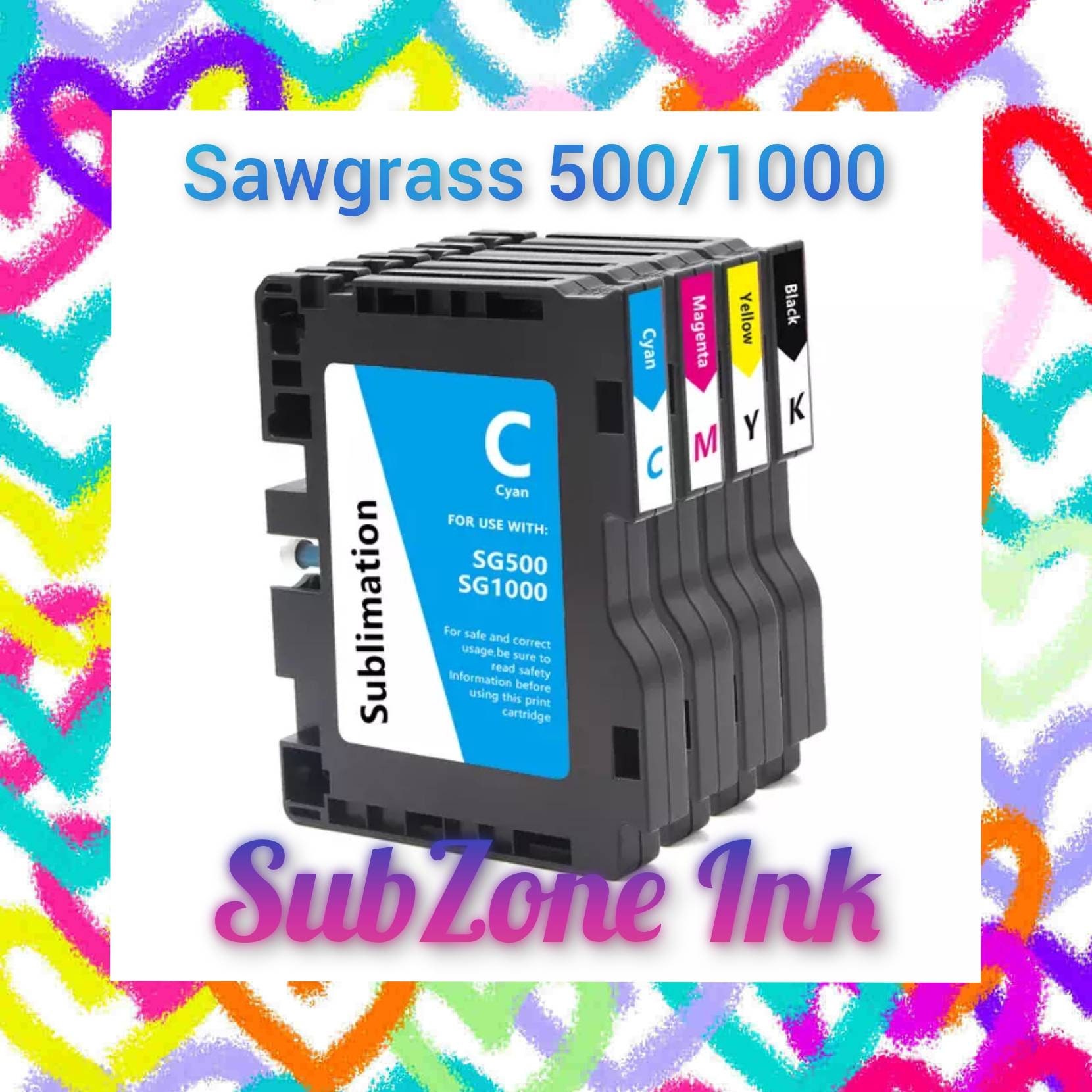 Sawgrass SG500 & SubliJet UHD Starter Kit Bundle for Sublimation Blank Printing, Samples, Subli Ink, Bypass Tray, Heat Tape & Dispenser, Beginners