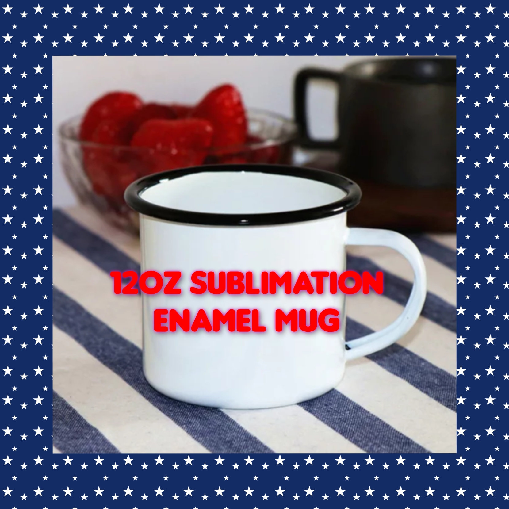 12 Oz Sublimation Camping Mugs 4 Pack, 12 Oz Enamel Sublimation Camper Mug  With Handle, Blank Camping Mug,12 Oz Sublimation Blank Coffee Mug 