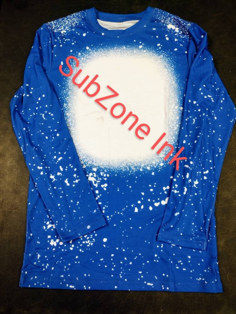 Long Sleeve Faux Bleached Shirts 100 Polyester Adult Unisex Etsy