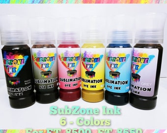 SubZone Ink 6 colors for Eco Tank  8500/8550 (CMYK plus Gray and Photo Black) 70ml or 135ml Bottles!