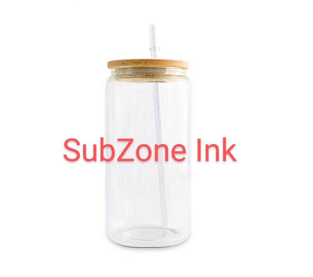 ASKIZ 10 Pack Sublimation Glass Blanks with Bamboo Lid and Straw