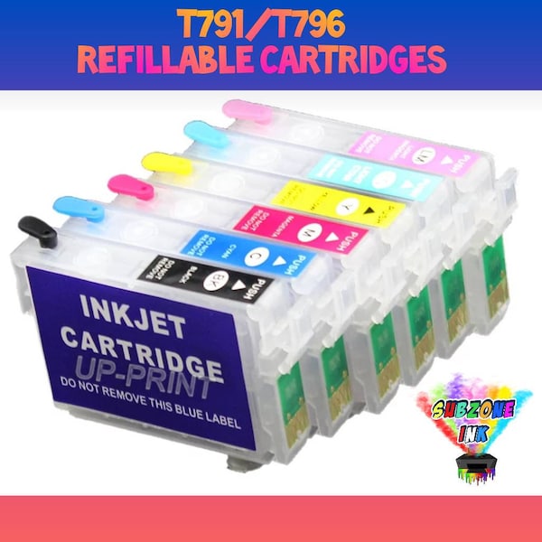 T791/T796 Refillable Cartridges for Epson Artisan 1430/Stylus 1400 with Auto Reset Chip