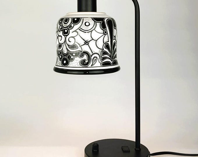 NEW!!! Ceramic Table Lamp | Desk Lamp | Mexican Talavera Pottery | Vintage Retro Style | With Dimming Switch, LED Bulb Included
