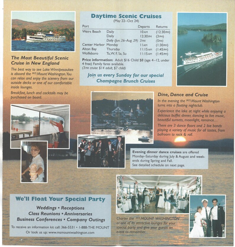 M/S Mount Washington Cruise Ship on Lake Winnipesaukee New Etsy