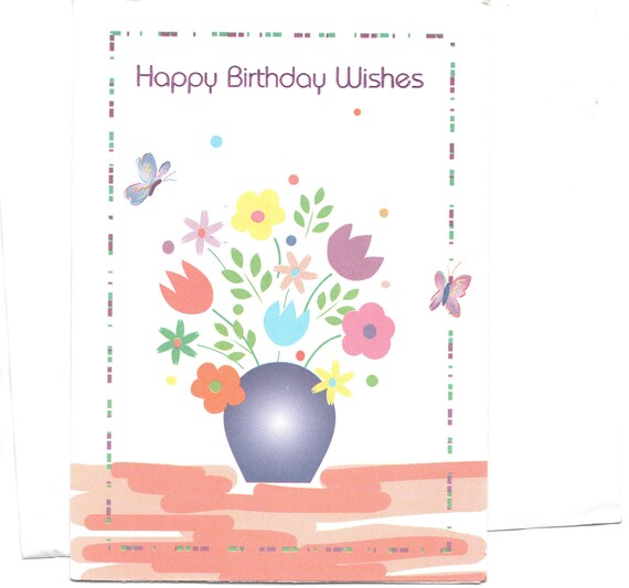 Hi Happy Birthday Wishes good shape Vintage Lites by Majestic c1990s unused Greeting Card