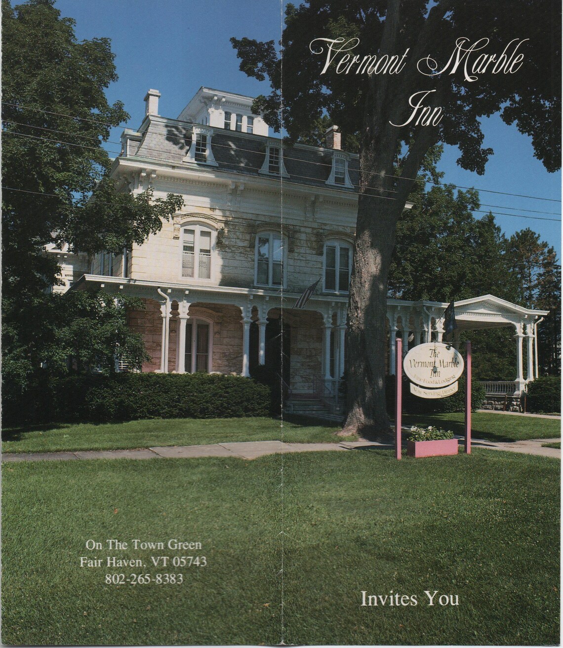 Vermont Marble Inn Fair Haven Vermont brochure c1989 good Etsy