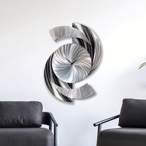 Unusual Wall Clocks, Unique Clock, Large Wall Clock, Clocks for Wall, Metal Clock, Modern Clock, Metal Wall Sculpture, Silver Wall Art