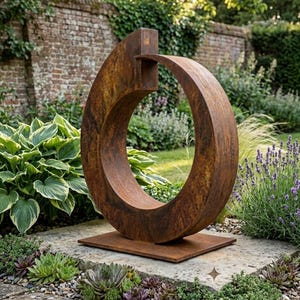 Metalen tuinsculptuur: buitendecor Rustiek kunstwerk Handgemaakte luxe moderne kunst