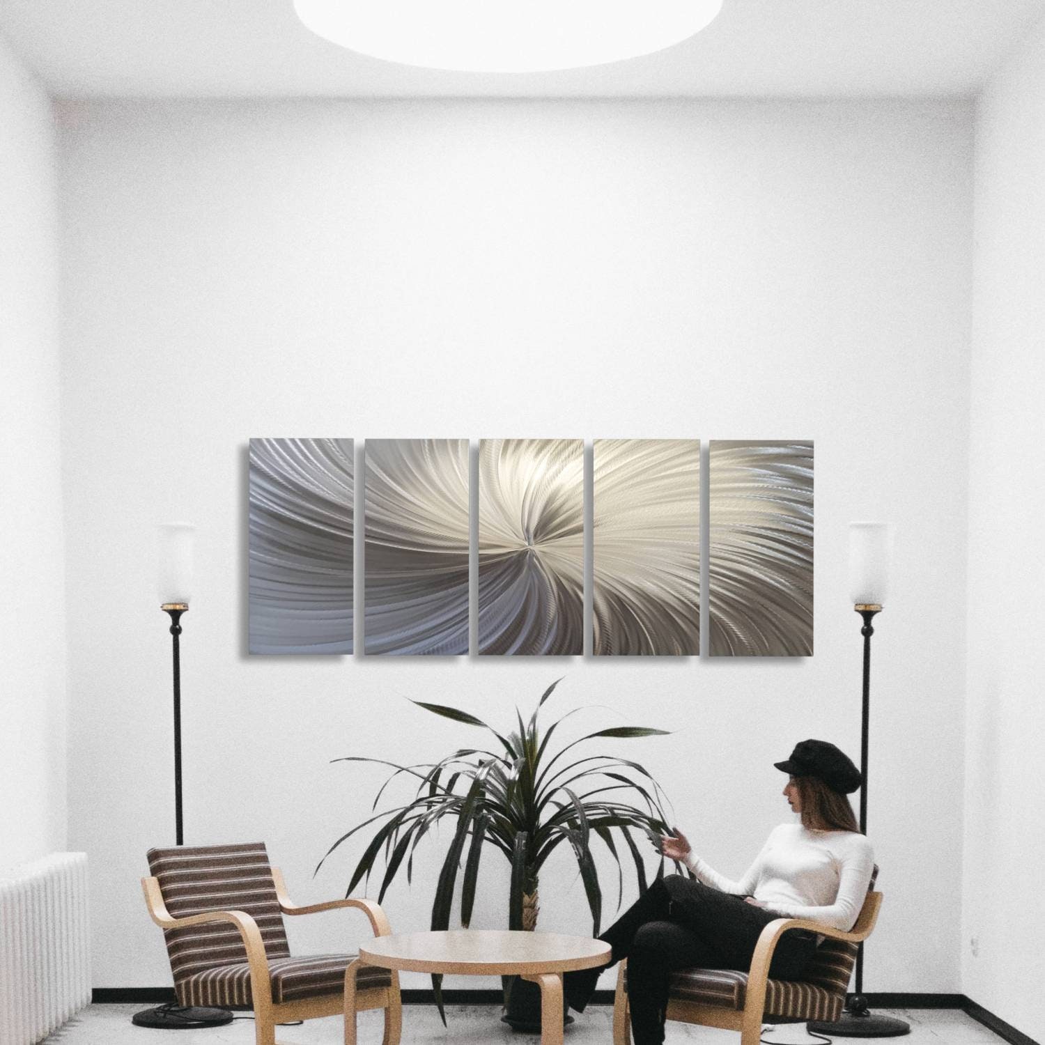 CIBONE x BYBORRE　「HANGING ART WALL」 Amazon.com: 4 Pcs Metal Wall Art Decor Minimalist Abstract
