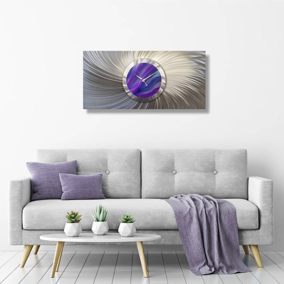 Large Wall Clock Modern Art Decor Abstract Sculpture Metal | Etsy