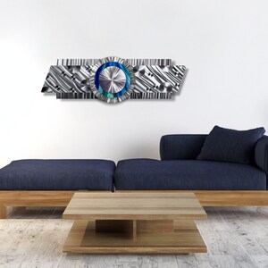 Image showcasing Abstract Metal Wall Sculpture, Metal Wall Art, Modern Art, Silver Art ...