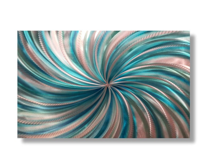 Large Metal Wall Art, Abstract Sculpture, Modern Art, Turqouise Metal Painting, Turquois Wall Art, Unique Decor, Designer Art, Metal Canvas