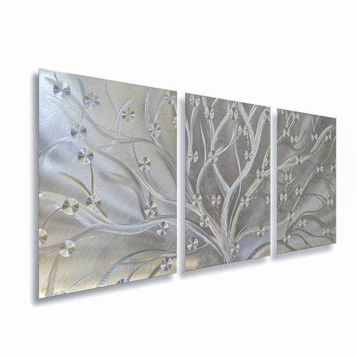 Metal Wall Art Tree of Life Decor 3D Sculpture 3 Piece Tree Etsy