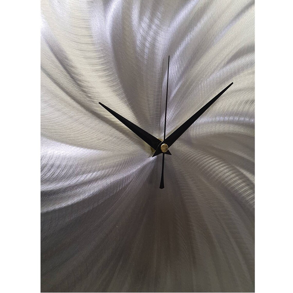 Silver Wall Clock Abstract Art Metal Wall Decor Minimalist Etsy