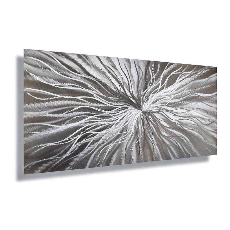 Silver Metal Wall Art Modern Art Metal Wall Decor Unique 3D Etsy