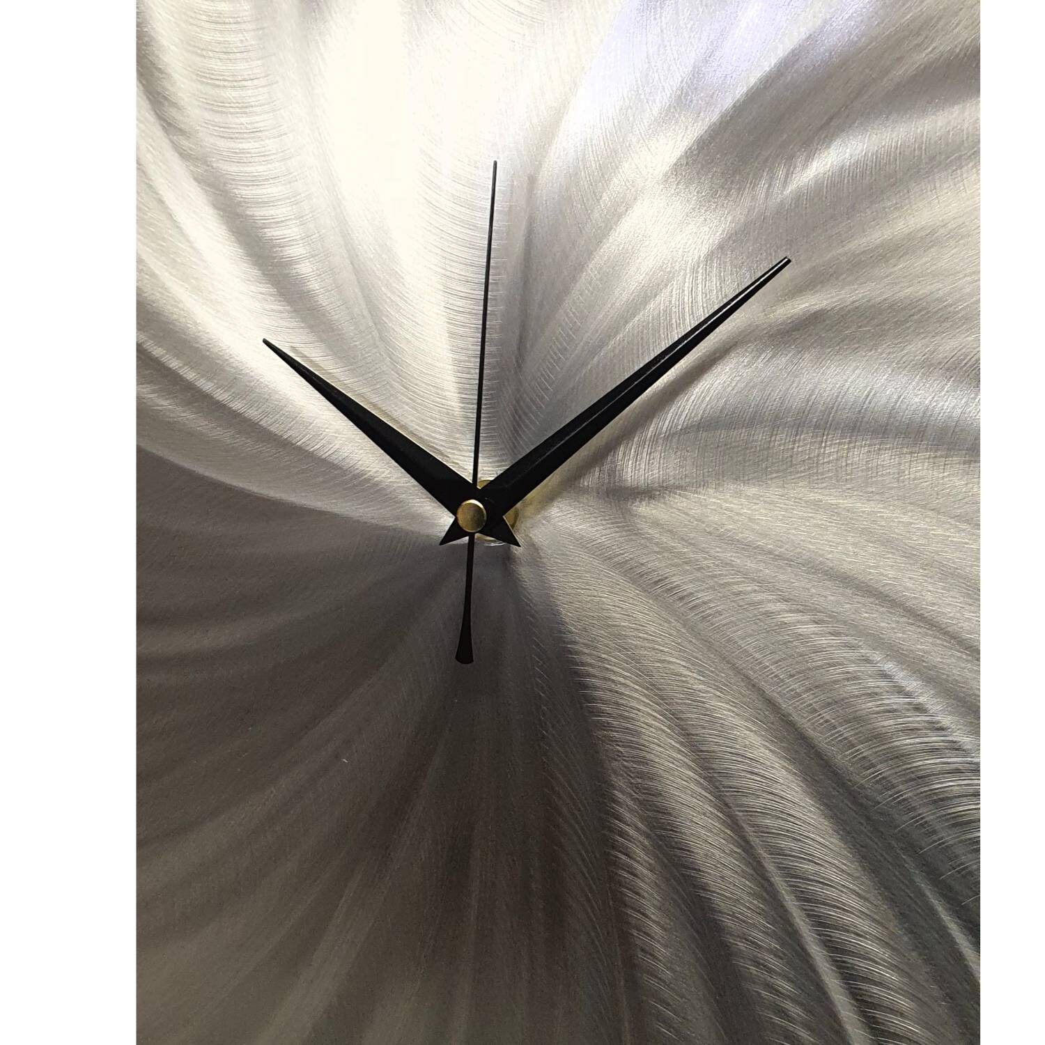 Silver Wall Clock Abstract Art Metal Wall Decor Minimalist Etsy
