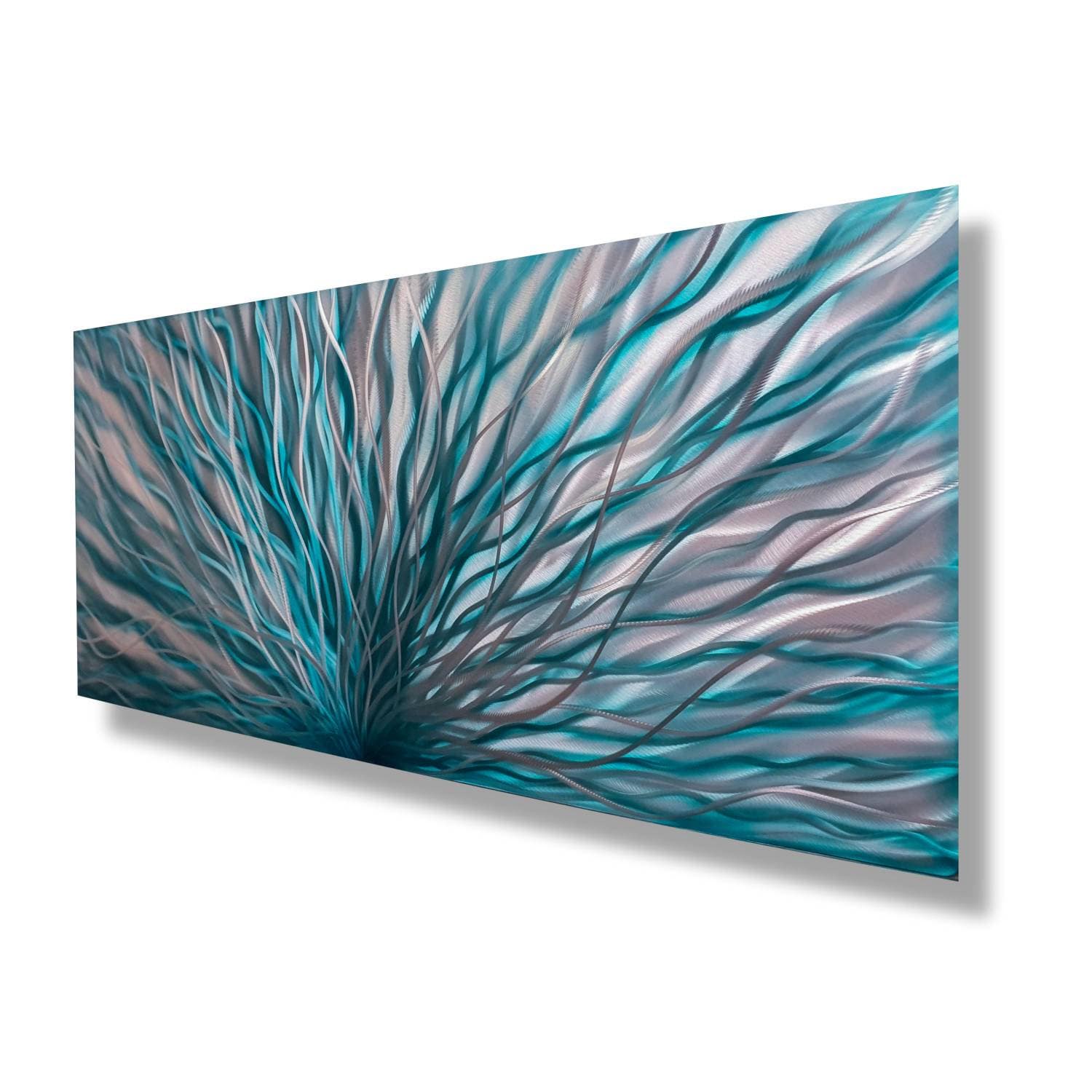 Large Metal Wall Art Modern Art Teal Metal Wall Decor Etsy UK