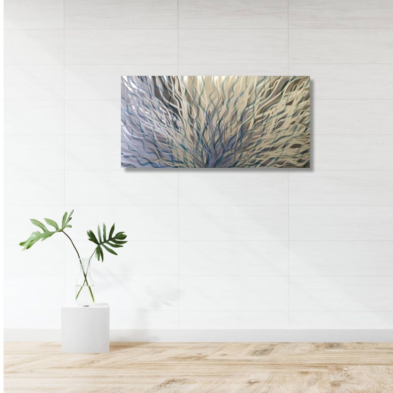 Large Metal Wall Art Modern Art Teal Metal Wall Decor Etsy UK