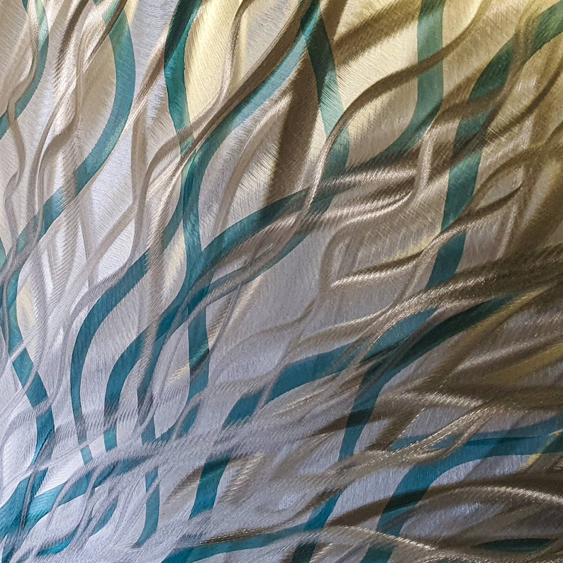 Large Metal Wall Art Modern Art Teal Metal Wall Decor Etsy UK