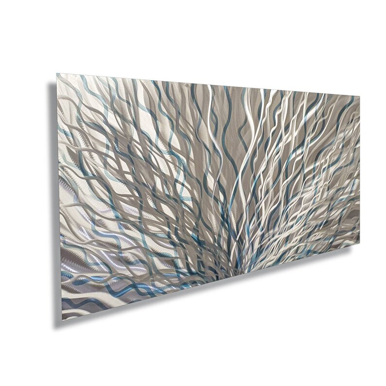 Large Metal Wall Art Modern Art Teal Metal Wall Decor Etsy UK