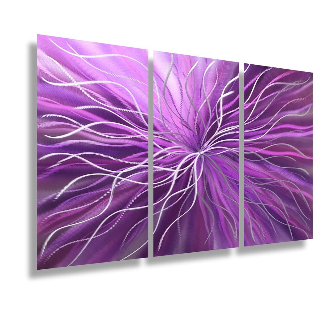 3 Panel Wall Art, Metallic Wall Art, Abstract Decor, Gallery Wall Set