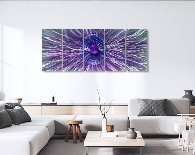 Extra Large Metal Wall Art, Purple Abstract Art, Modern Art, Wall Panels, Neutral Abstract Art Sculpture, Maximalist Decor, Custom Art