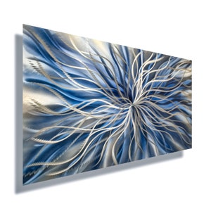 Navy Blue and Silver Wall Art