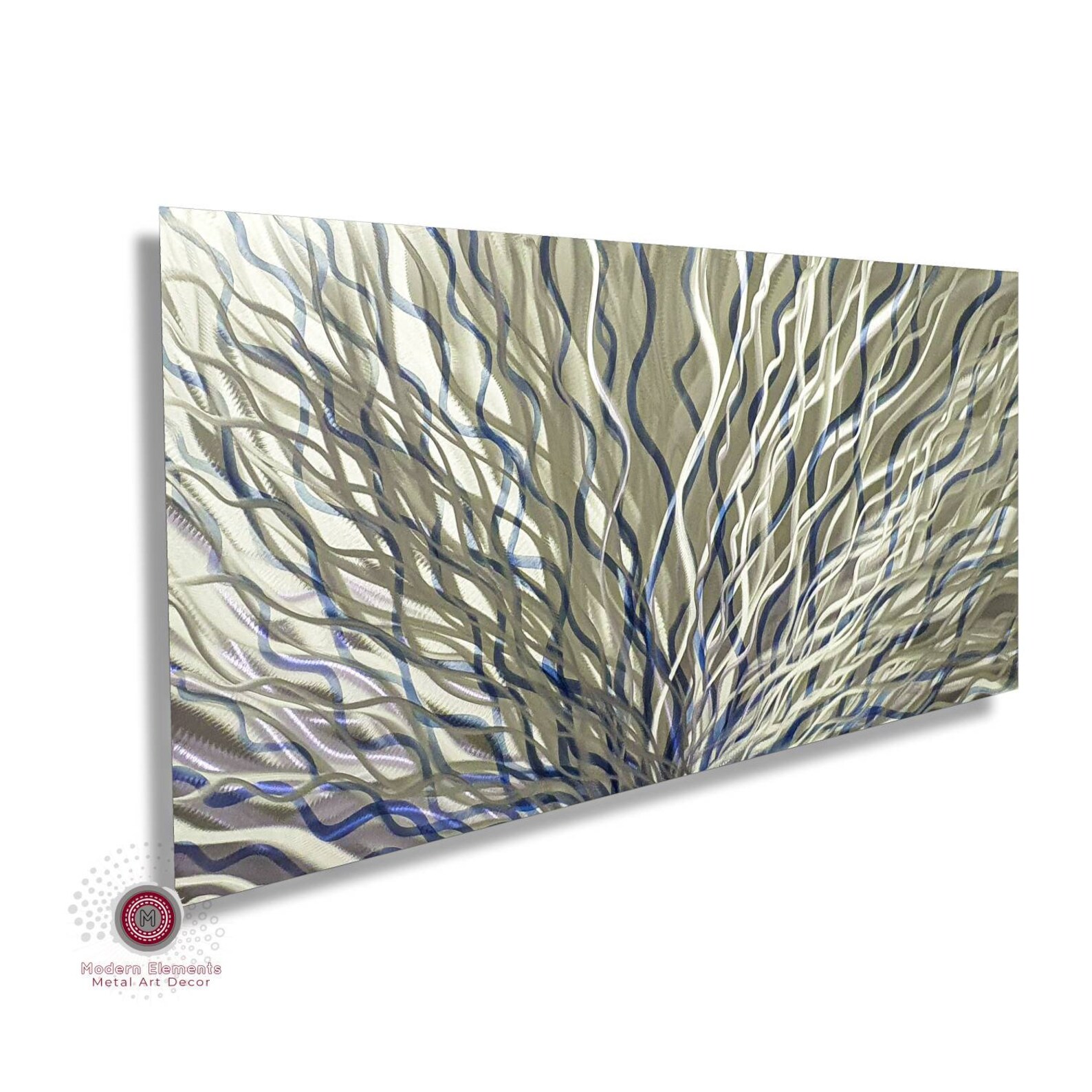 Modern Wall Art Metal Wall Decor Navy Blue Wall Art 3D Wall Etsy