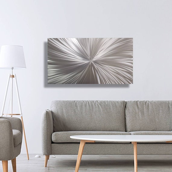 Silver Metal Wall Art Abstract Wall Sculpture Silver Wall Etsy