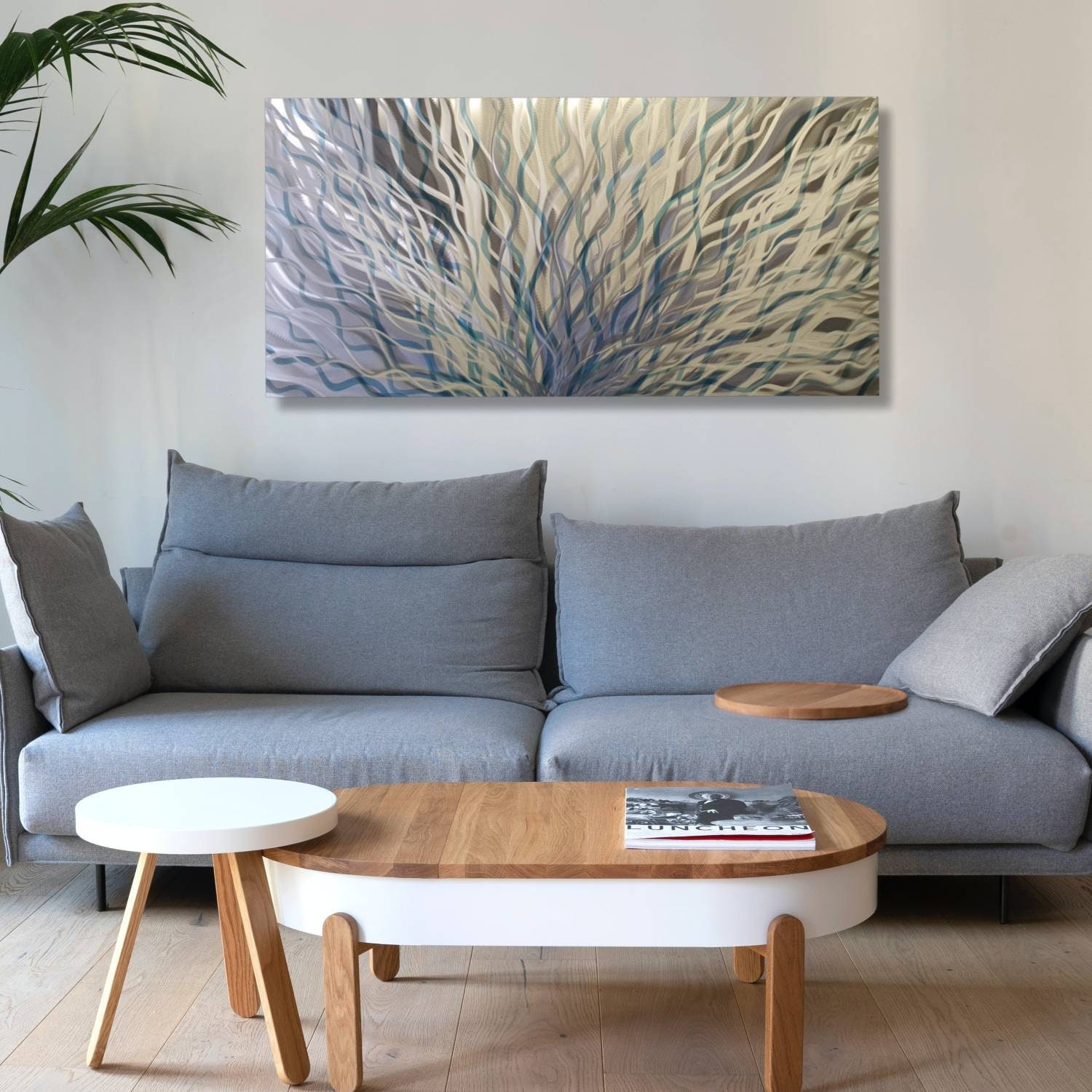 Large Metal Wall Art Modern Art Teal Metal Wall Decor Etsy