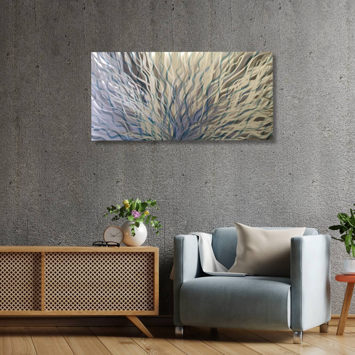 Large Metal Wall Art Modern Art Teal Metal Wall Decor Etsy UK