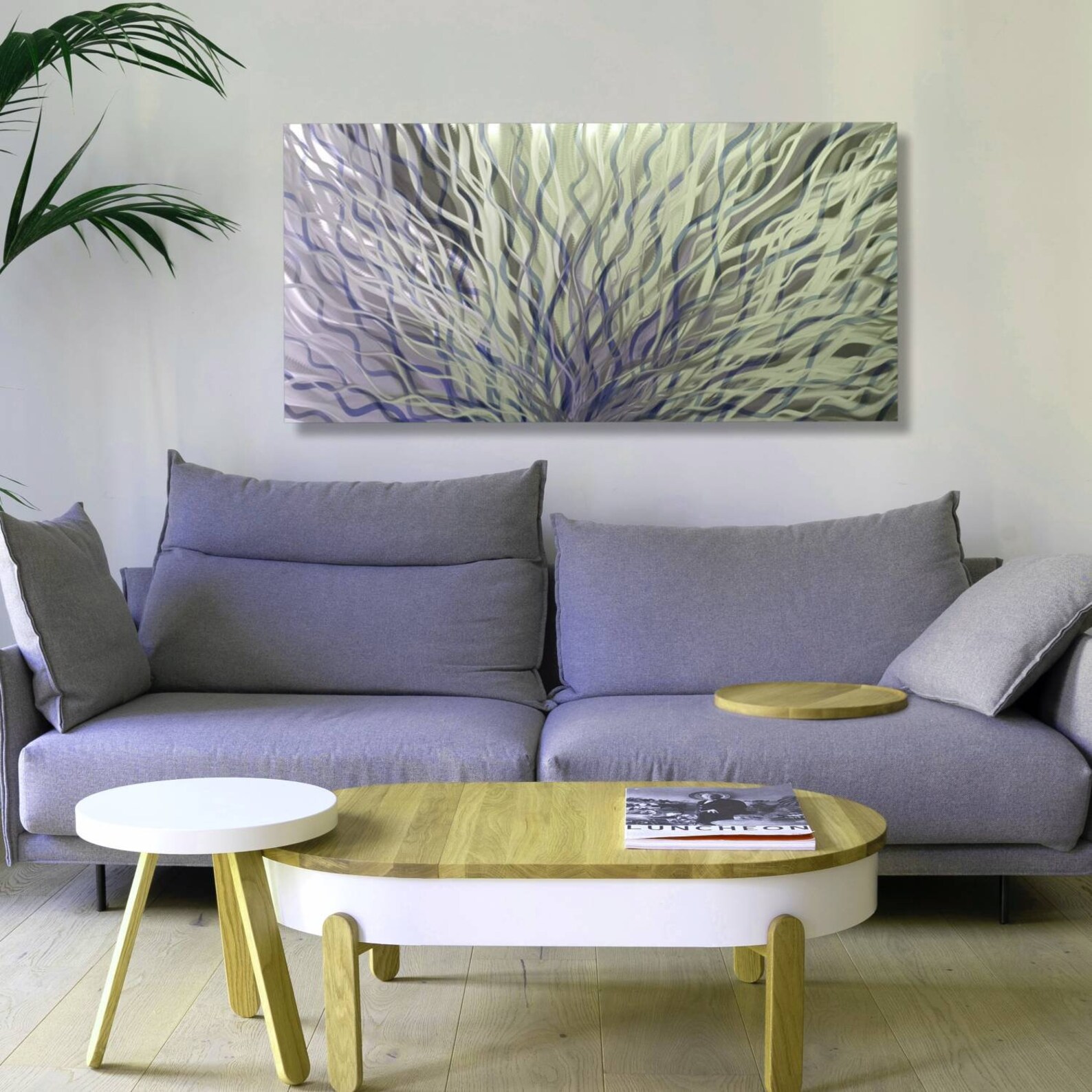 Modern Wall Art Metal Wall Decor Navy Blue Wall Art 3D Wall Etsy
