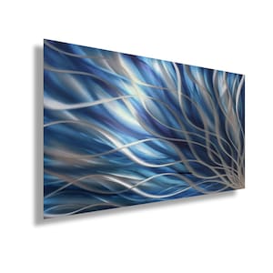 Navy Blue Wall Art – Abstract Metal Artwork, Modern Sculpture, Contemporary Navy Blue Decor for Stylish Spaces
