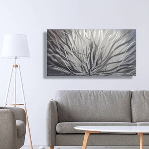 Silver Metal Artwork | Wall Sculpture | Modern Art | Botanical Decor | Designer Wall Art | Silver Art | Gift Idea | Wall Hanging