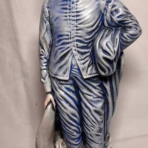 Blue Boy Statue Vintage Marked 12 Inches Hand Painted Ceramic Statues