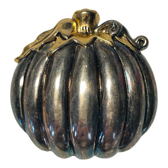 Best Silver and Gold Pumpkin Pendant/Brooch Combo