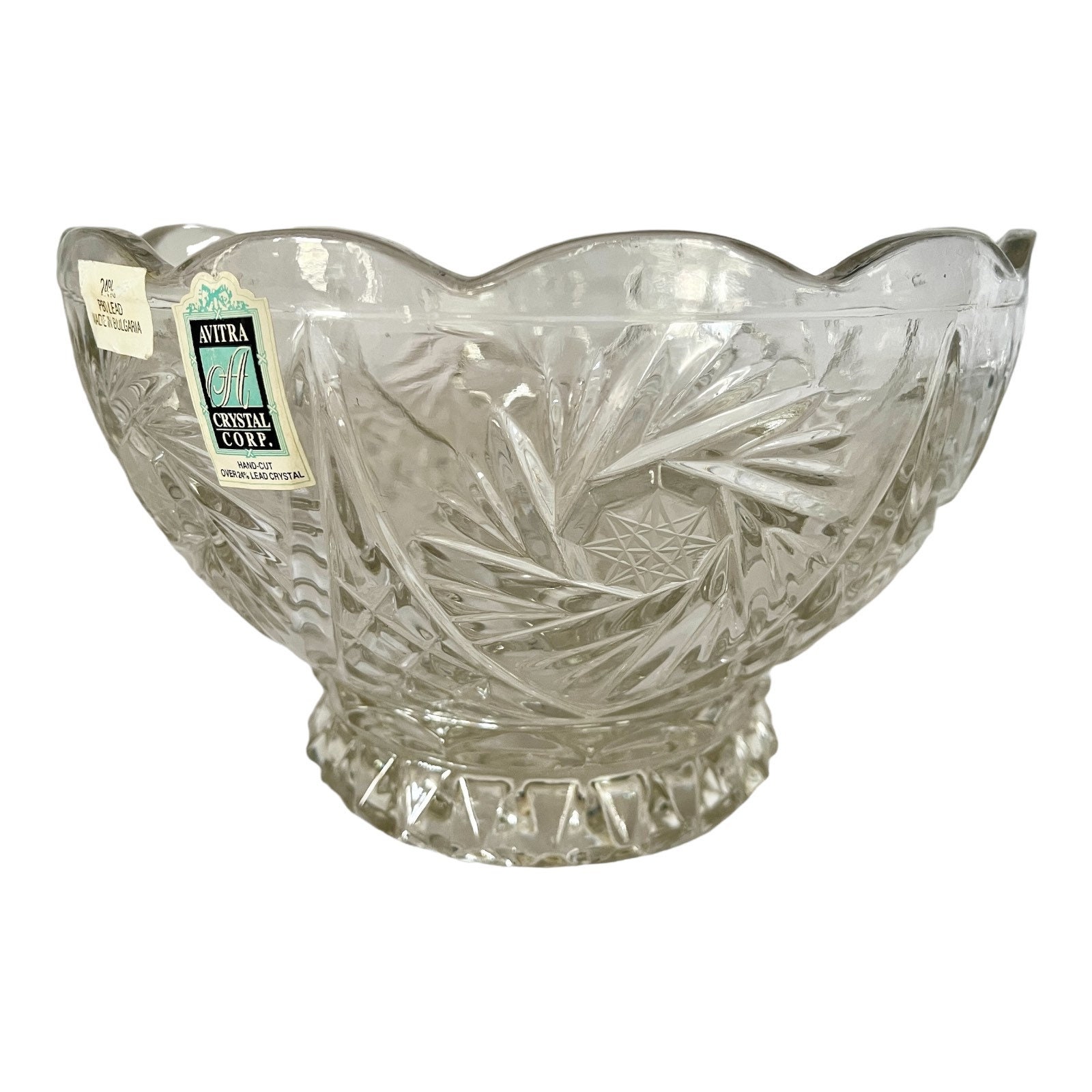 Avitra Crystal Corp 24% Lead Crystal 8” Bowl Vase Bulgaria - Etsy
