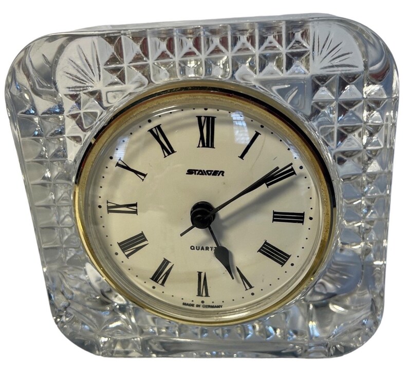 Vintage STAIGER West Germany Quartz France Lead Crystal Clock Etsy