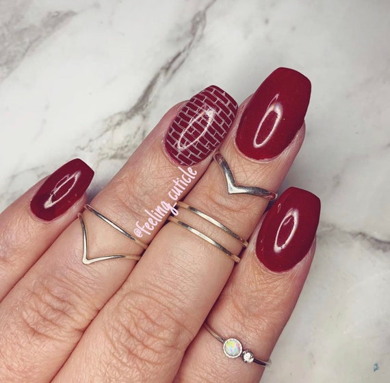 red dip powder nails designs