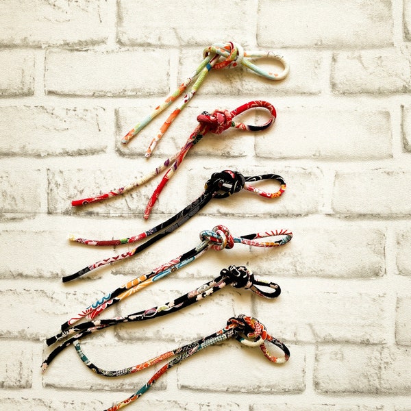 Corde japonaise Chirimen, 2 cordes, tissu, kimono, couture, bricolage