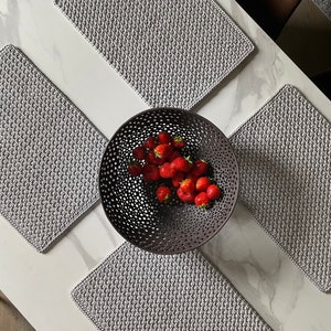 Crochet placemats. Handmade placemats. Table decor. Table setting. Gray placemats. Rectangular placemats. Dinner table placemats