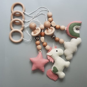 Baby gym hanging toys, wooden gym toys, unicorn baby gym, baby gym toys, unicorn nursery, unicorn baby shower, baby play gym toys