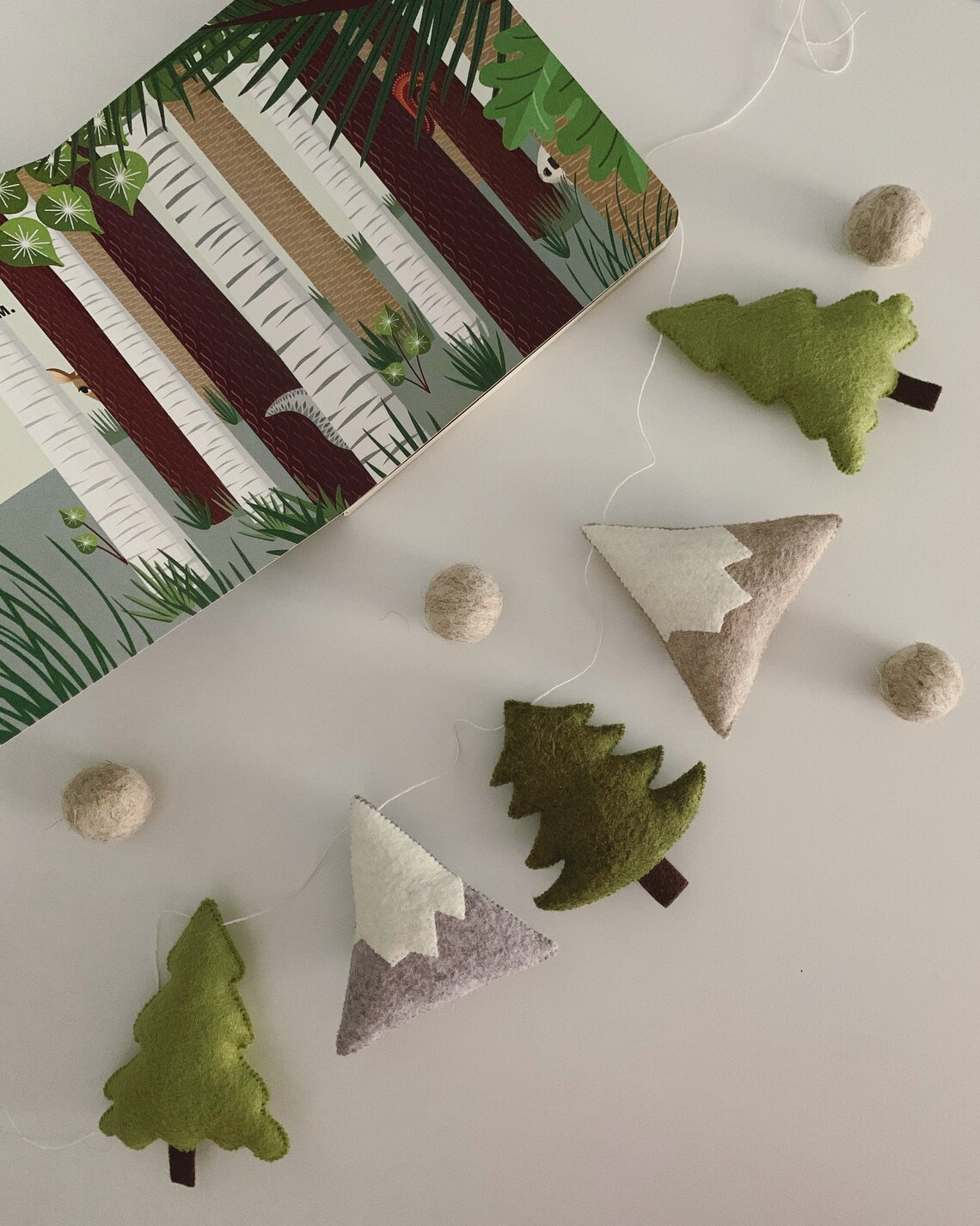 Mountain garland scandi nursery garland snowy mountain Etsy