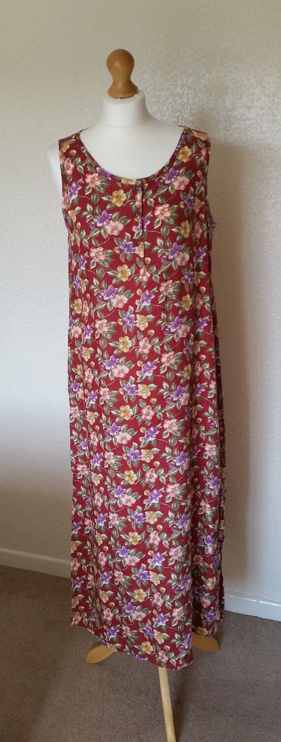 gap red floral dress