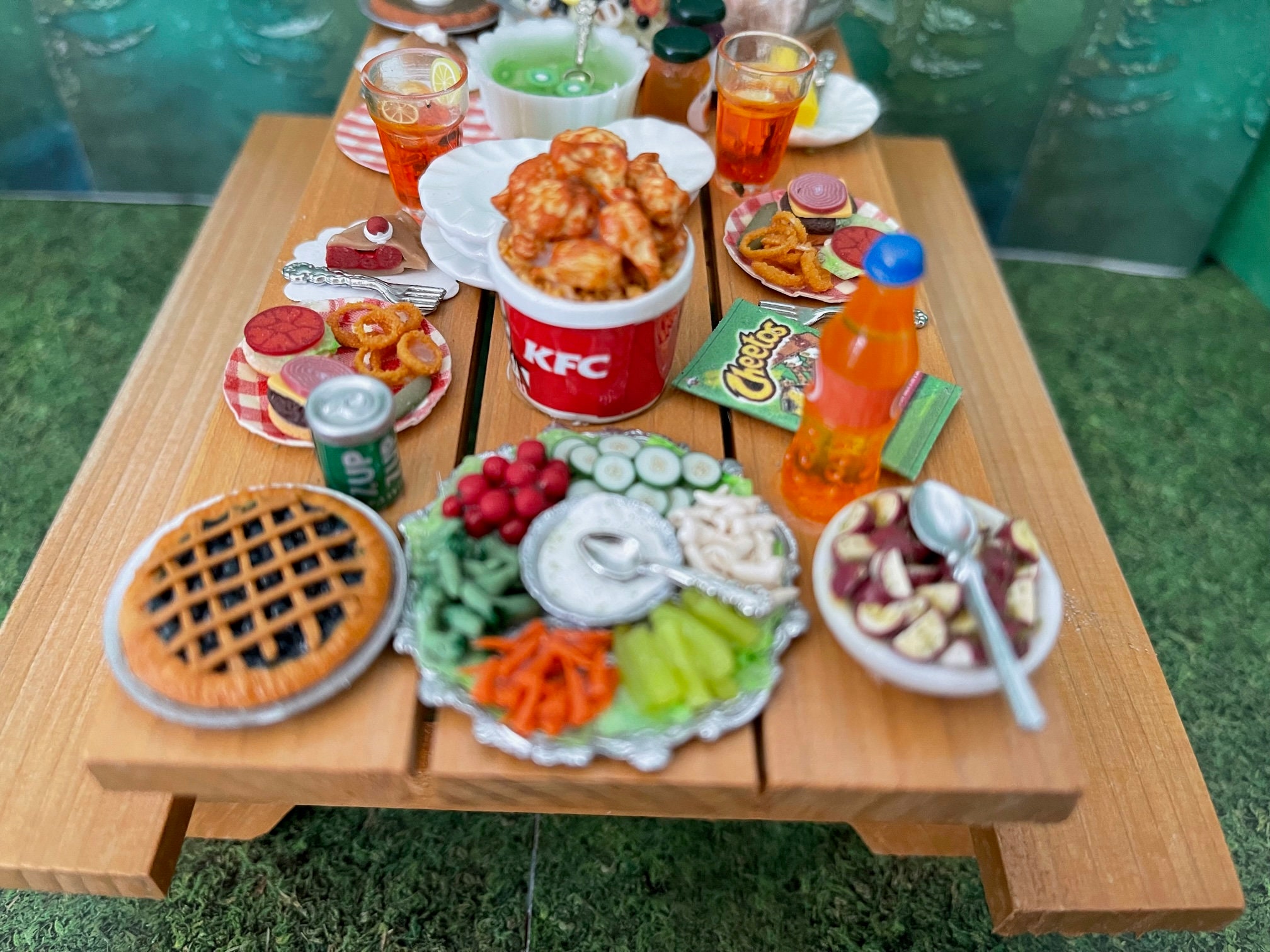 Picnic Time Bucket Of Kfc Chicken Salad Vegetable Tray Etsy