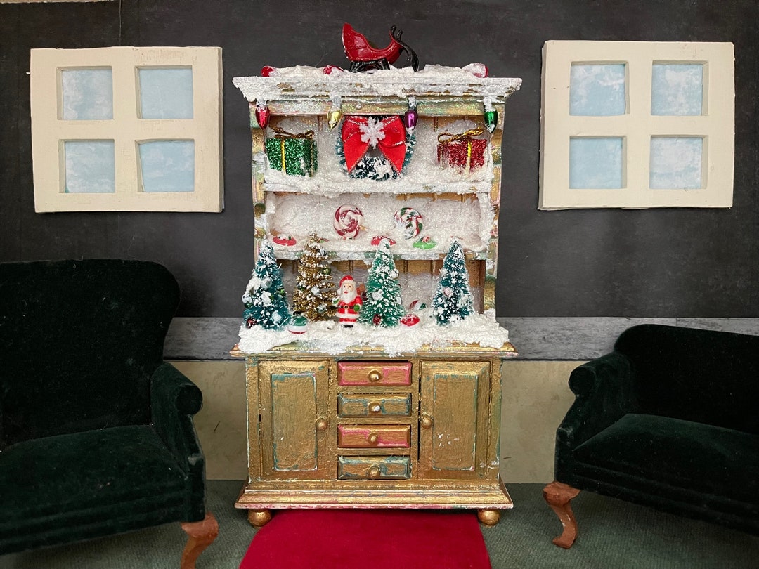 North Pole Santa Land on a Hutch Lots of Snow and Sparkle - Etsy