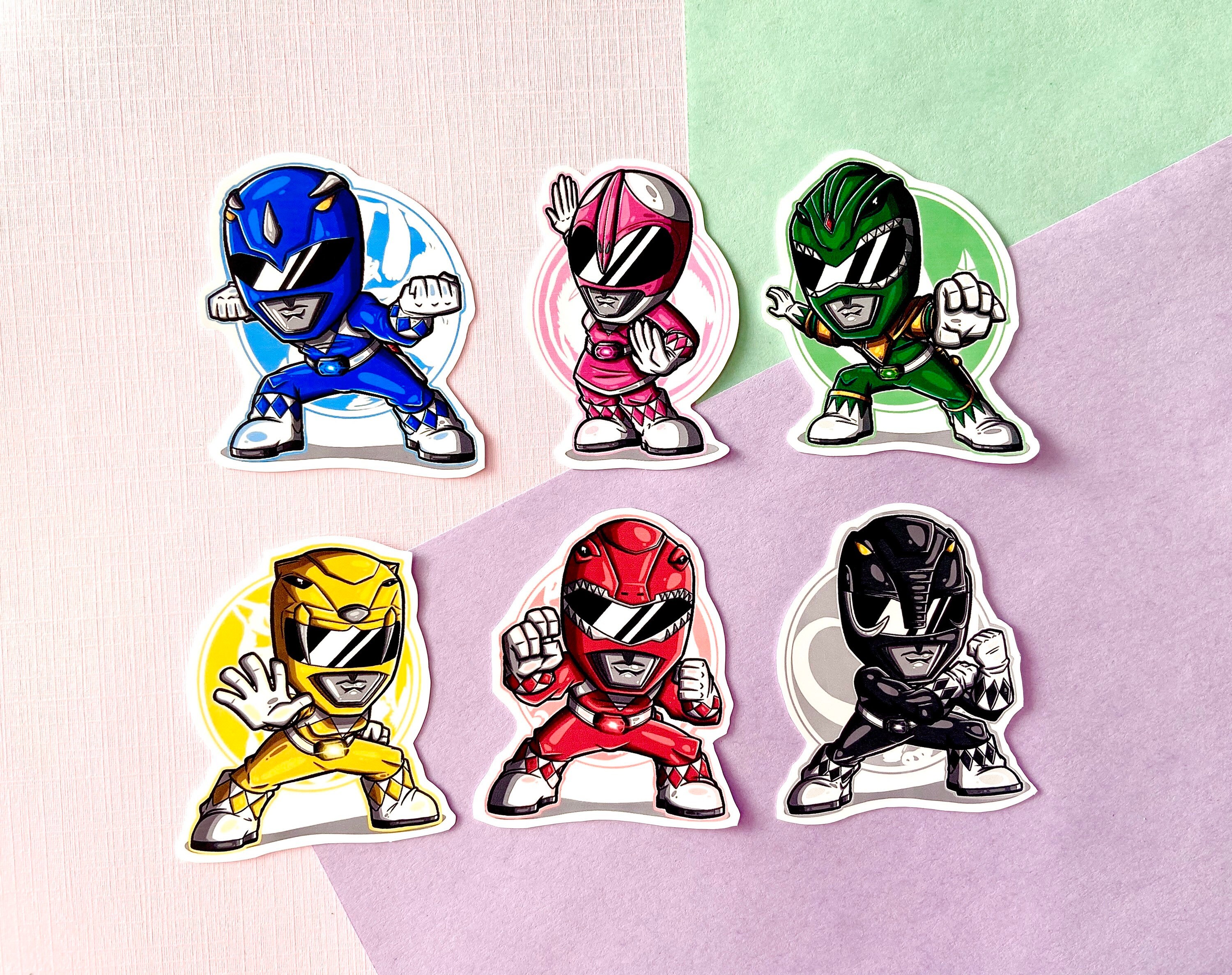 Power Rangers 3 Stickers & 2 Sticker Pack Green Ranger Etsy